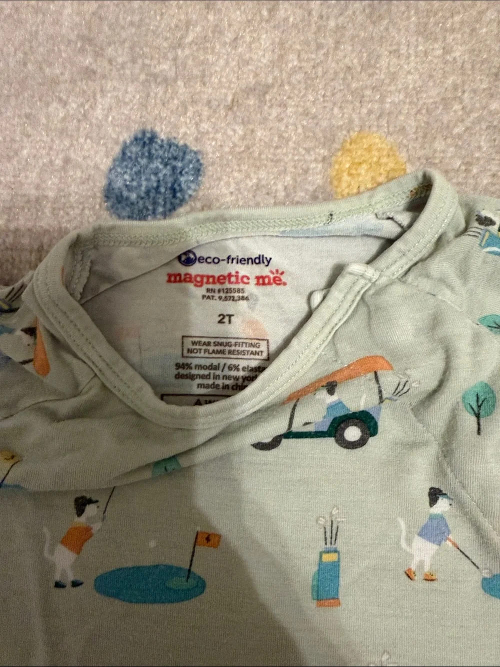Magnetic Me Pajama Set in Fairway Fetch Print, size 2T